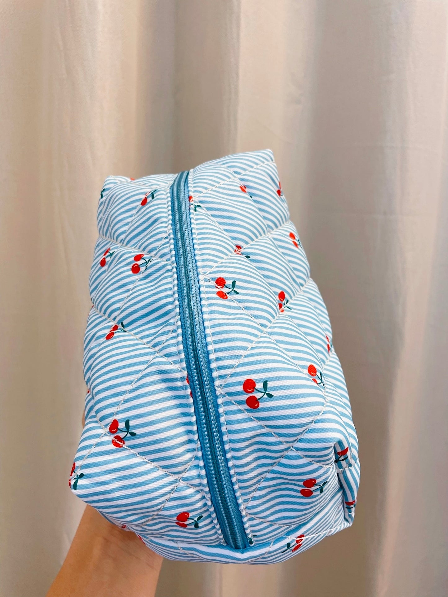 Blue Cherry Makeup Bag