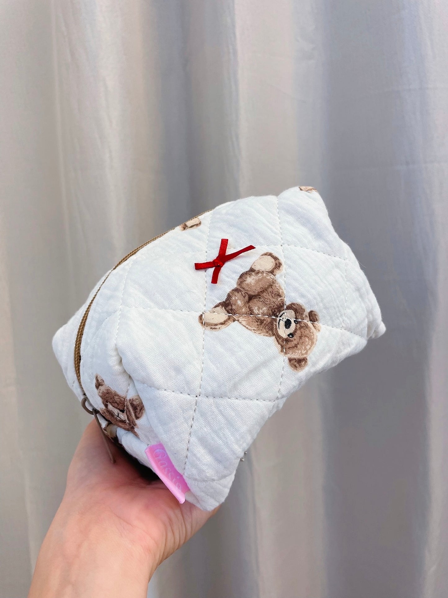 Cute Bear with Bow Makeup Bag