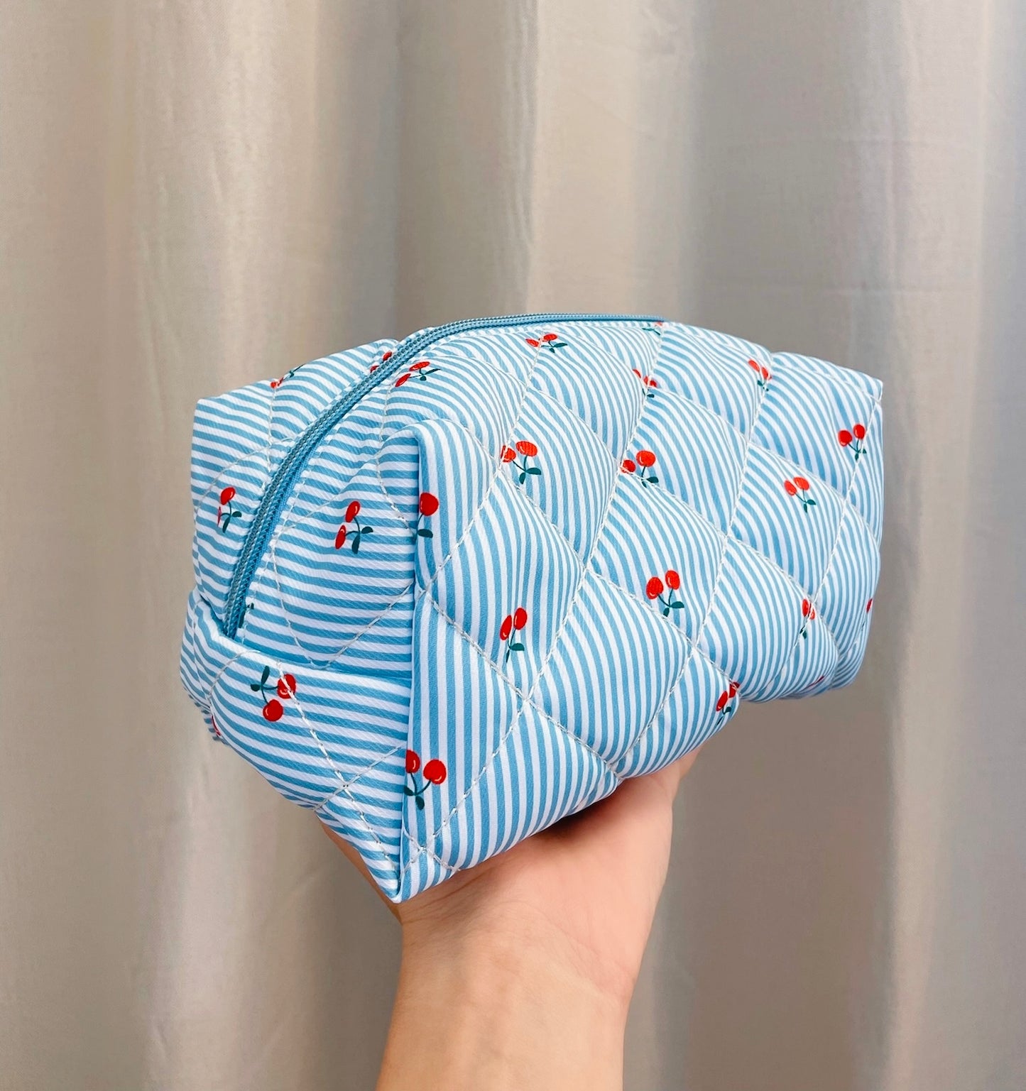Blue Cherry Makeup Bag
