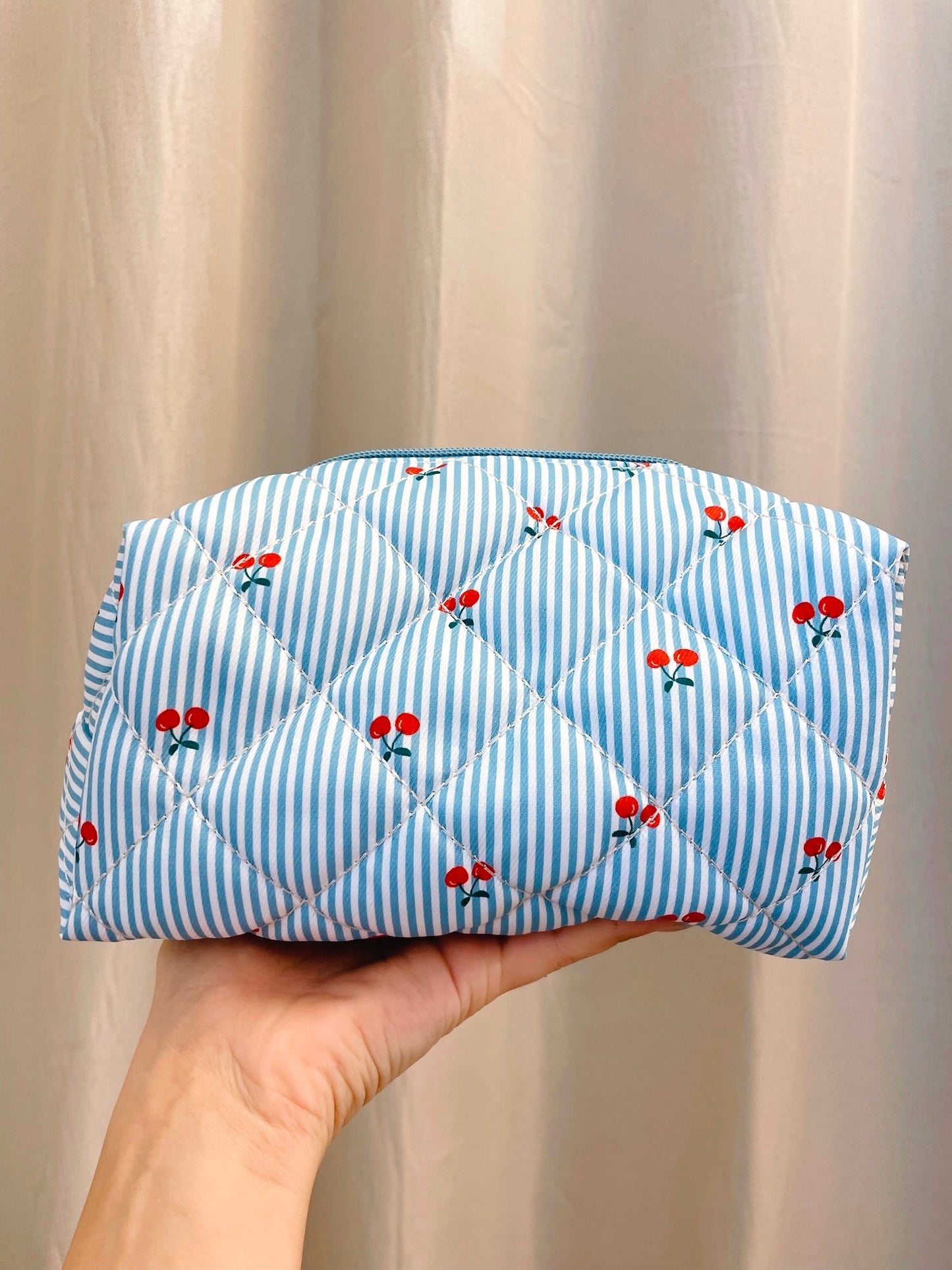 Blue Cherry Makeup Bag