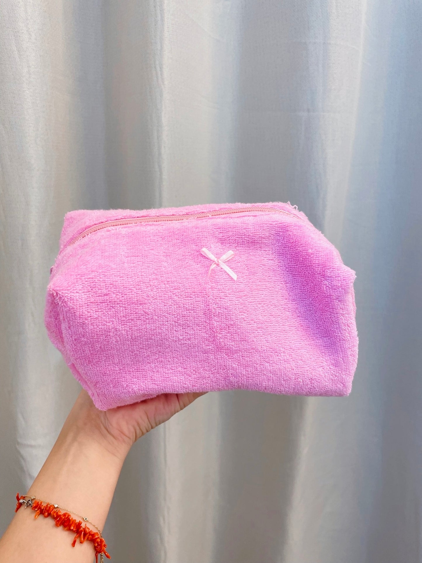 Pink Fuzzy Makeup Bag