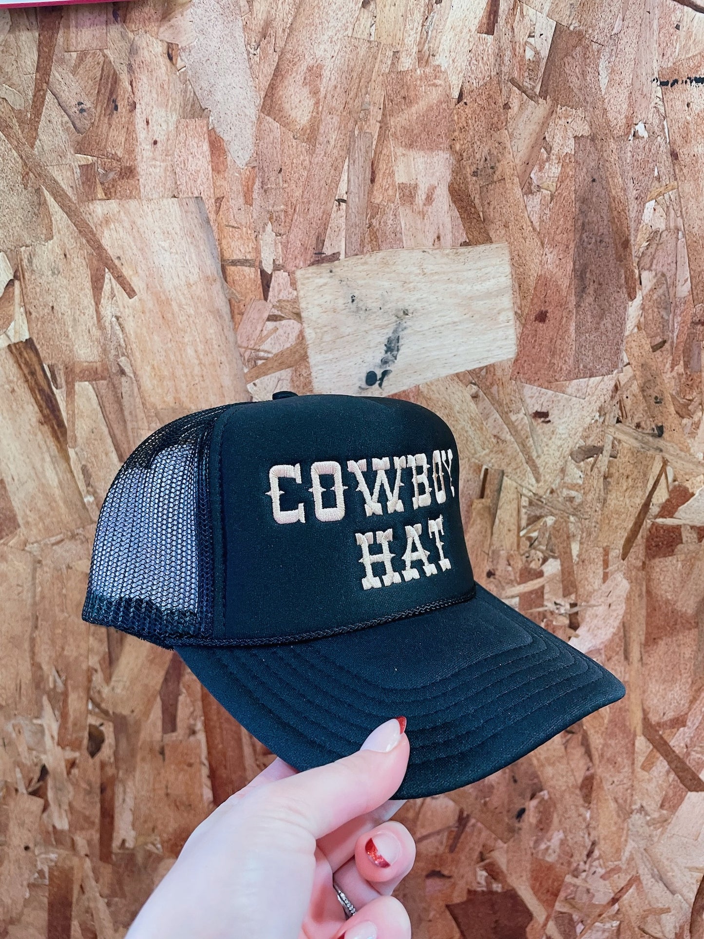 Cowboy Hat Black Trucker Hat