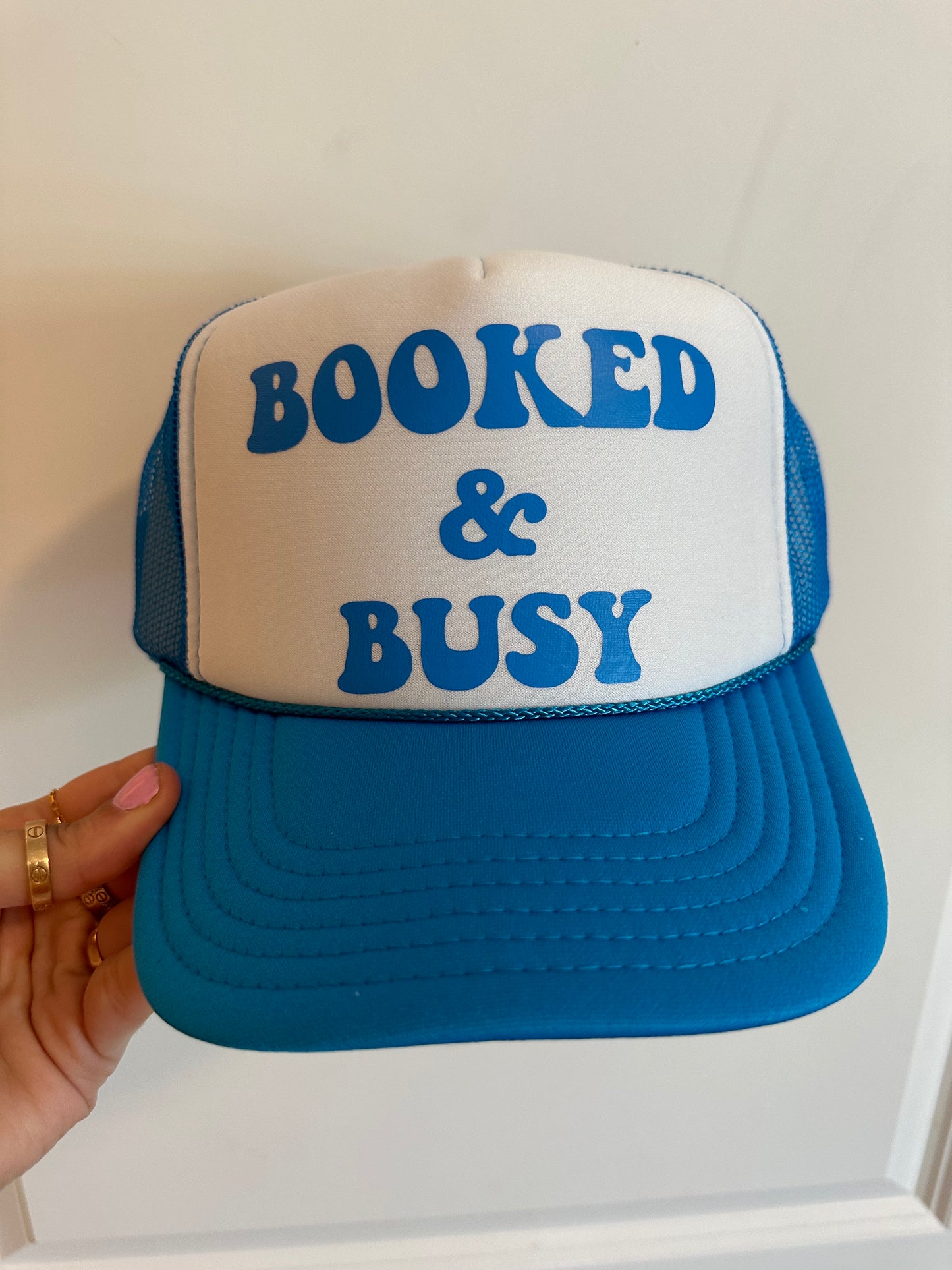 Booked & Busy Blue Trucker Hat