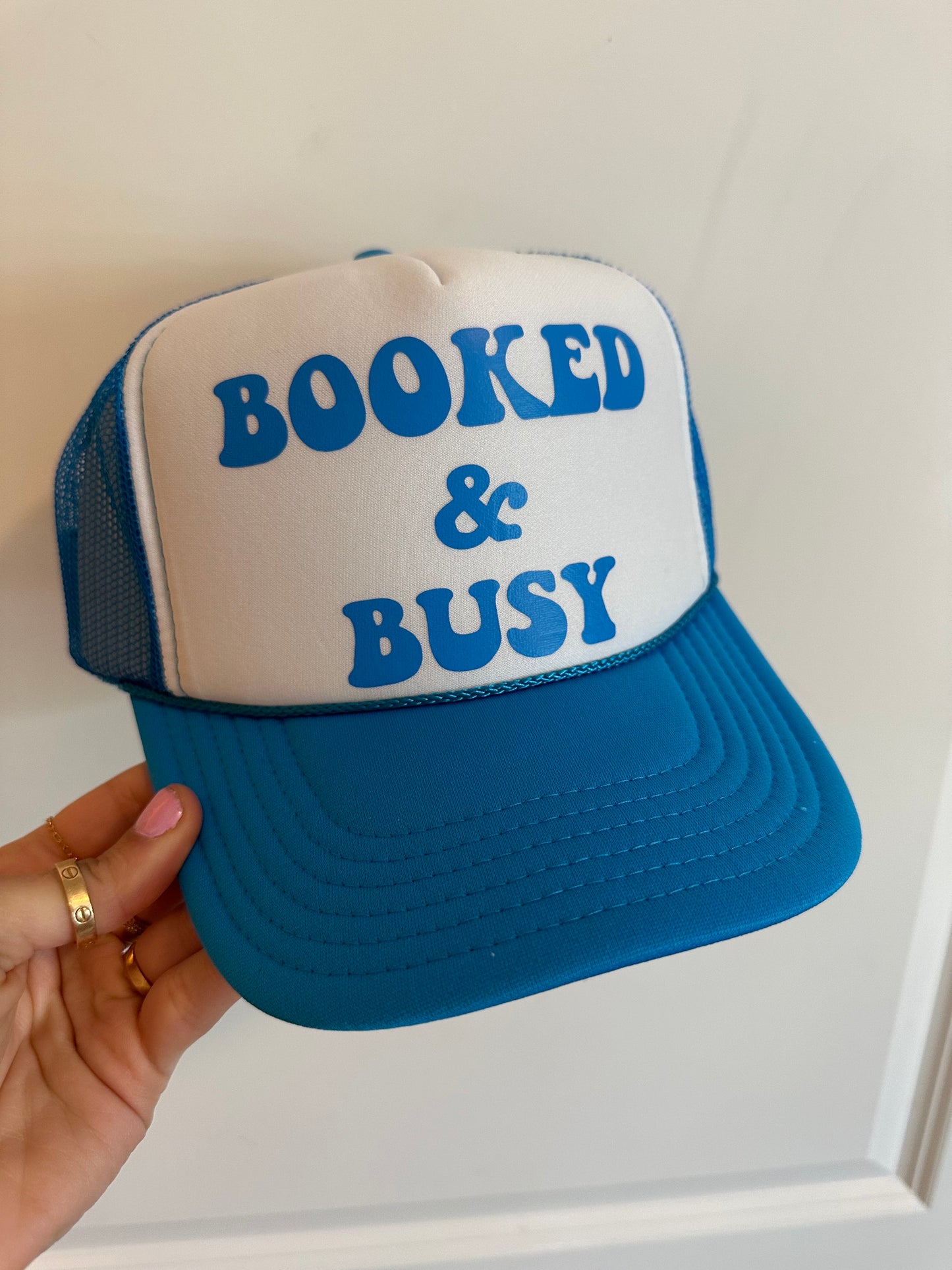 Booked & Busy Blue Trucker Hat