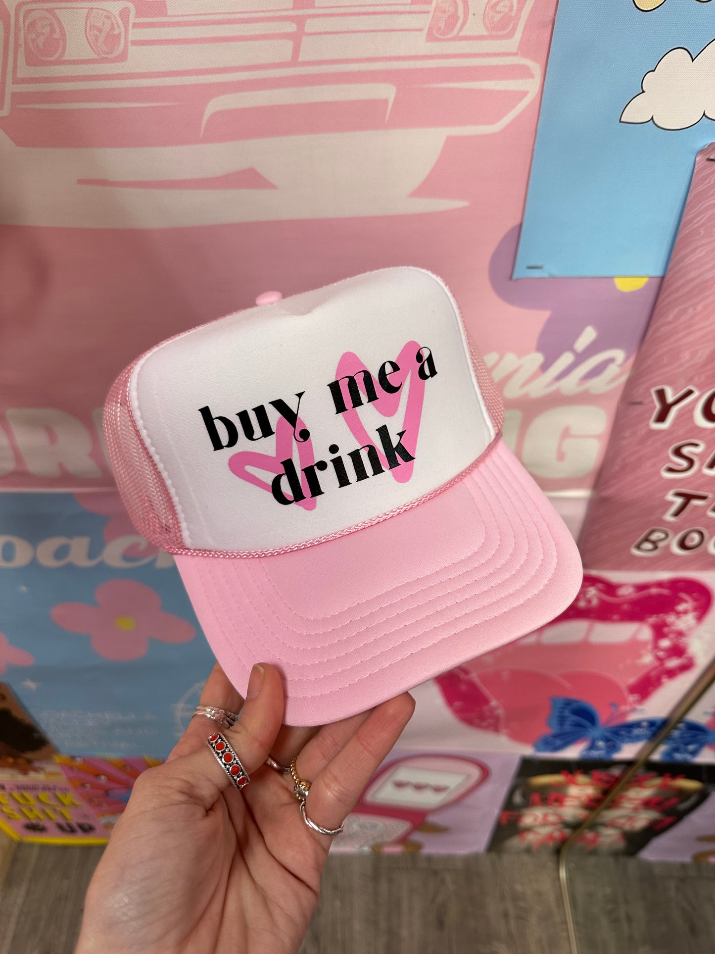 Buy me a drink Pink Trucker Hat