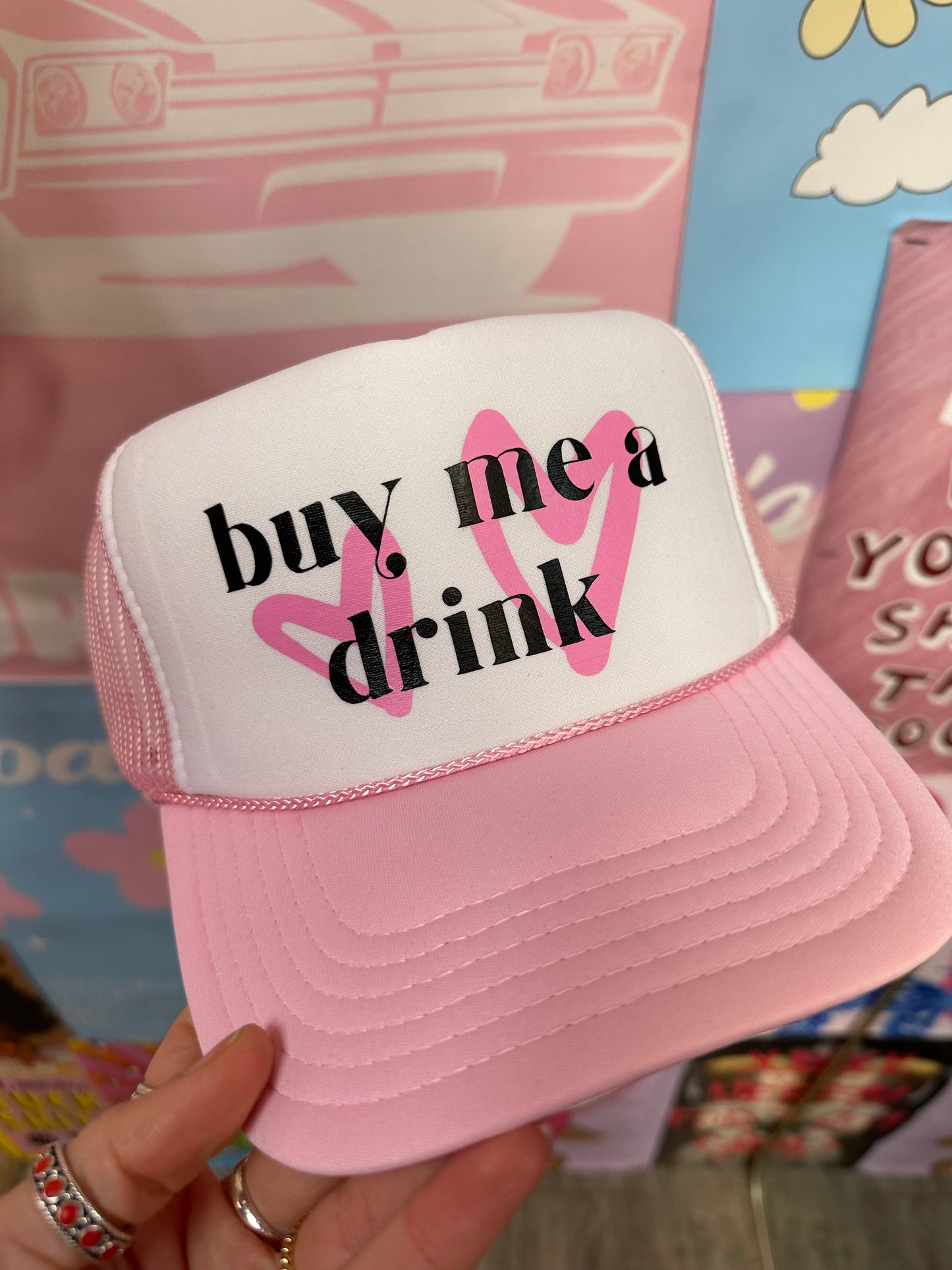 Buy me a drink Pink Trucker Hat