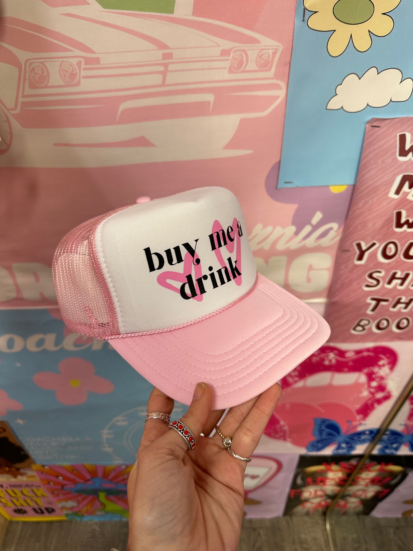 Buy me a drink Pink Trucker Hat