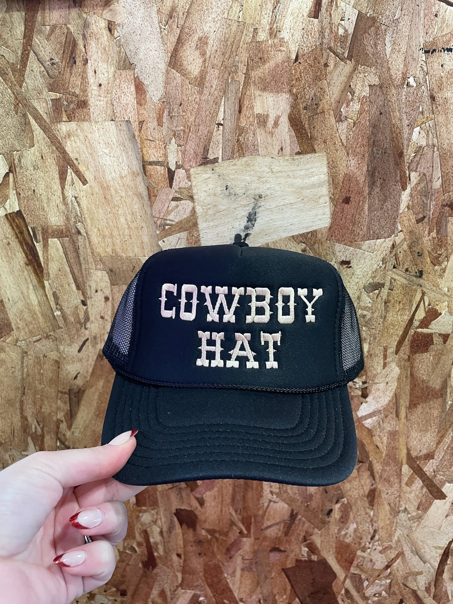 Cowboy Hat Black Trucker Hat