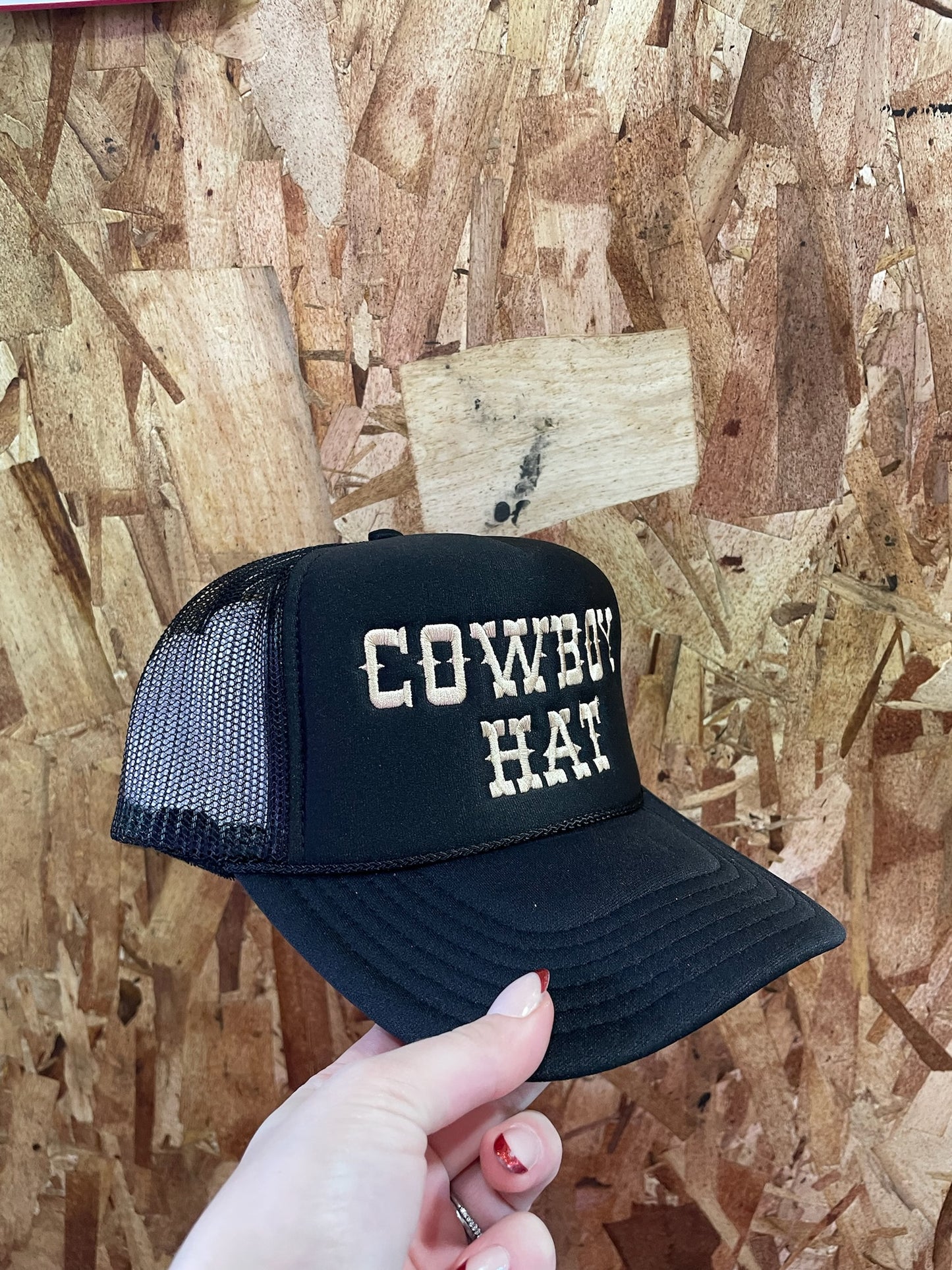 Cowboy Hat Black Trucker Hat