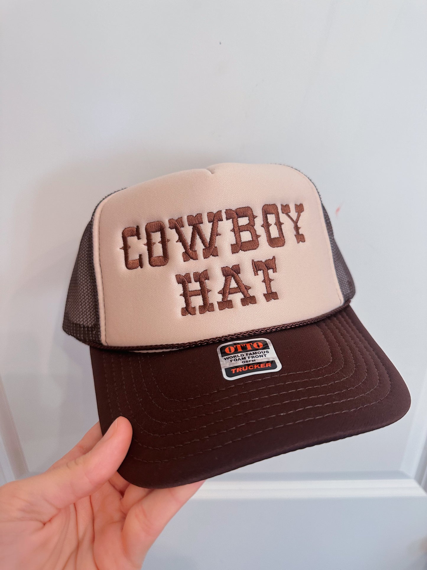 Cowboy Hat: Brown/Tan Trucker Hat
