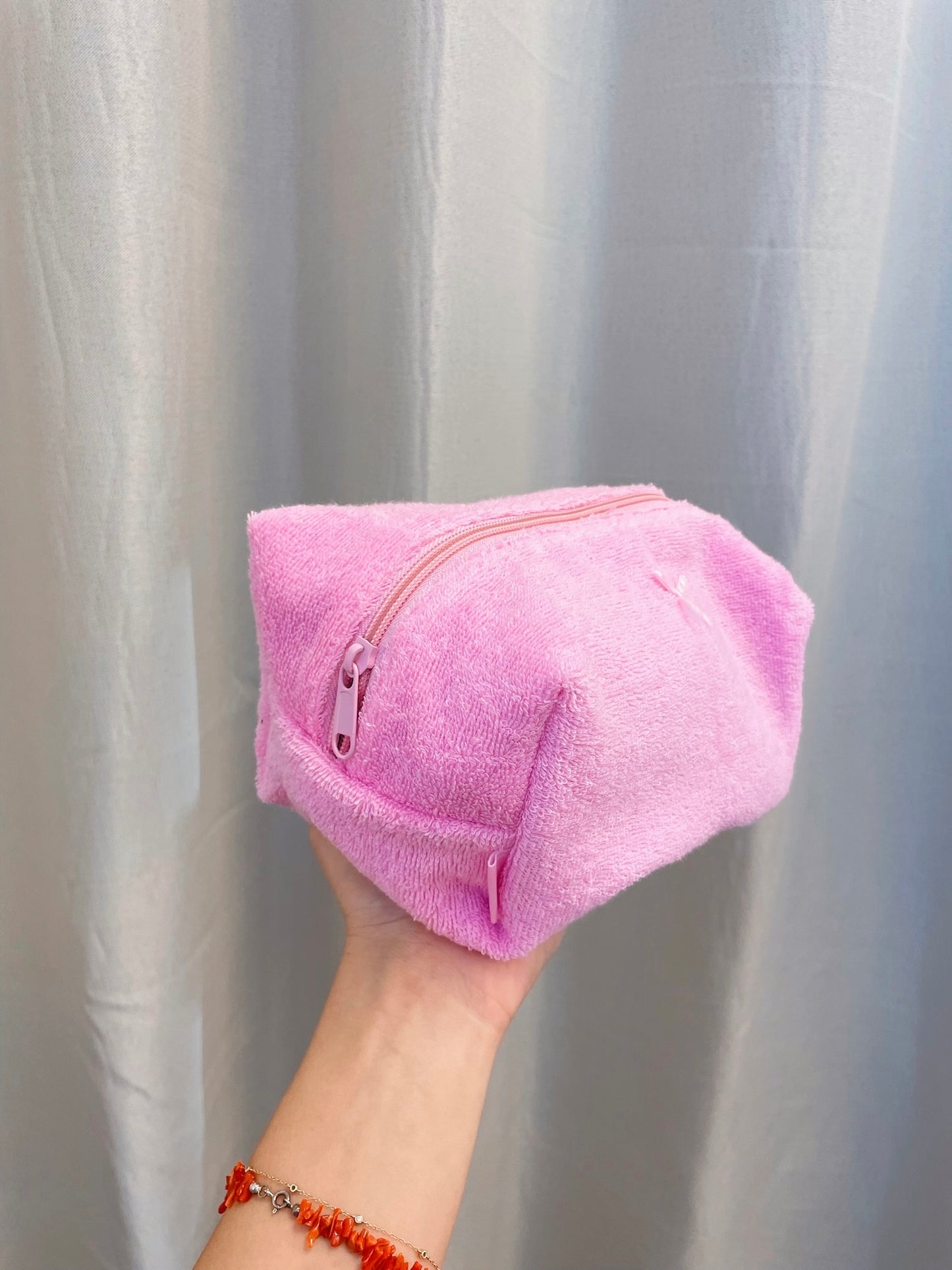 Pink Fuzzy Makeup Bag 