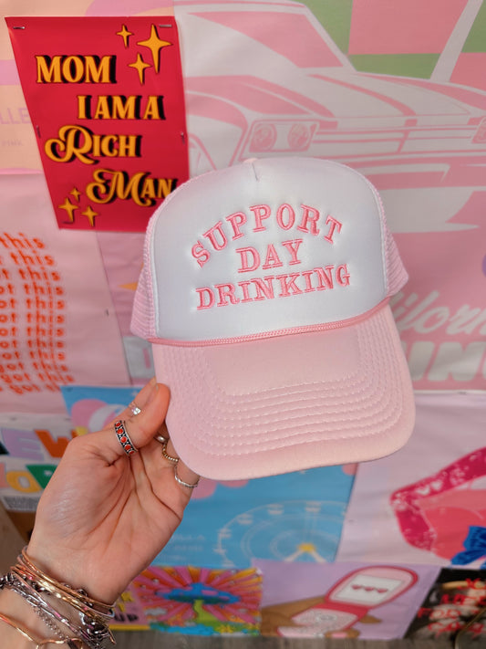 Support Day Drinking  Pink Trucker Hat