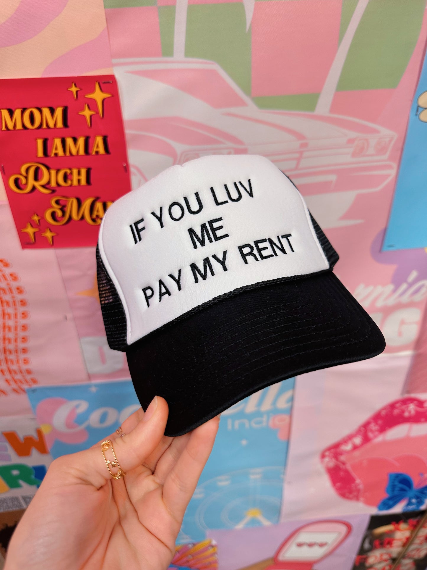 If You Luv Me Pay My Rent Trucker Hat