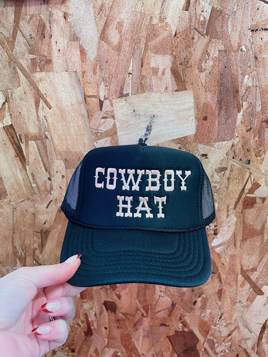 Cowboy Hat Black Trucker Hat