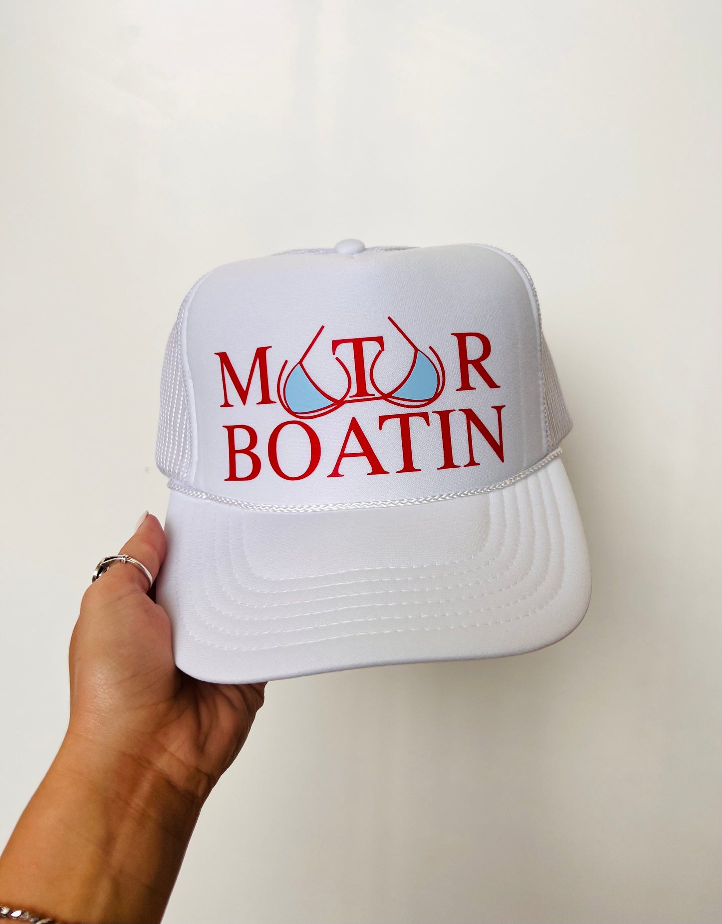 Motor Boatin - Vinyl Trucker Hat - White Hat