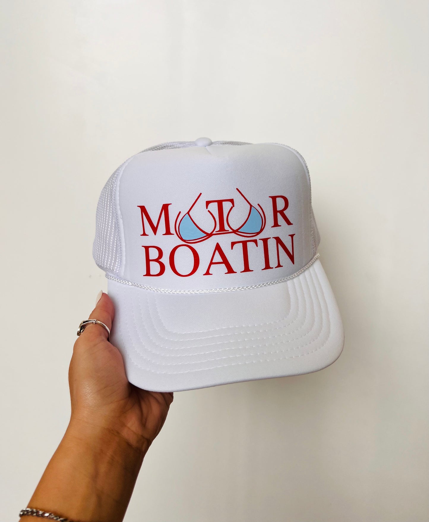 Motor Boatin - Vinyl Trucker Hat - White Hat