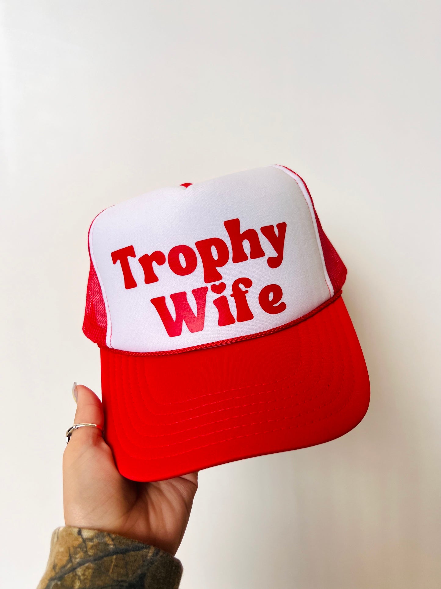 Trophy Wife Red Trucker Hat