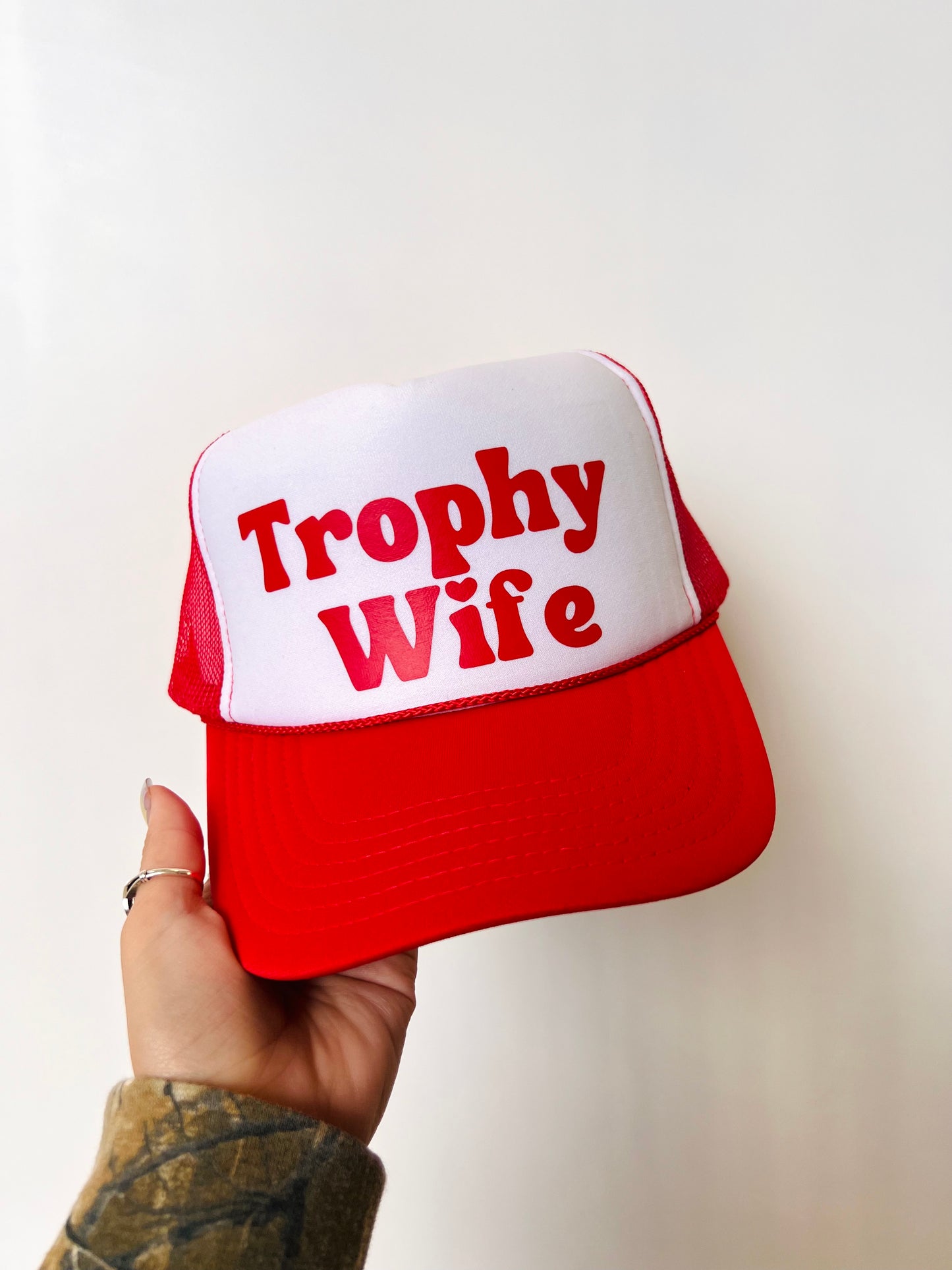 Trophy Wife Red Trucker Hat