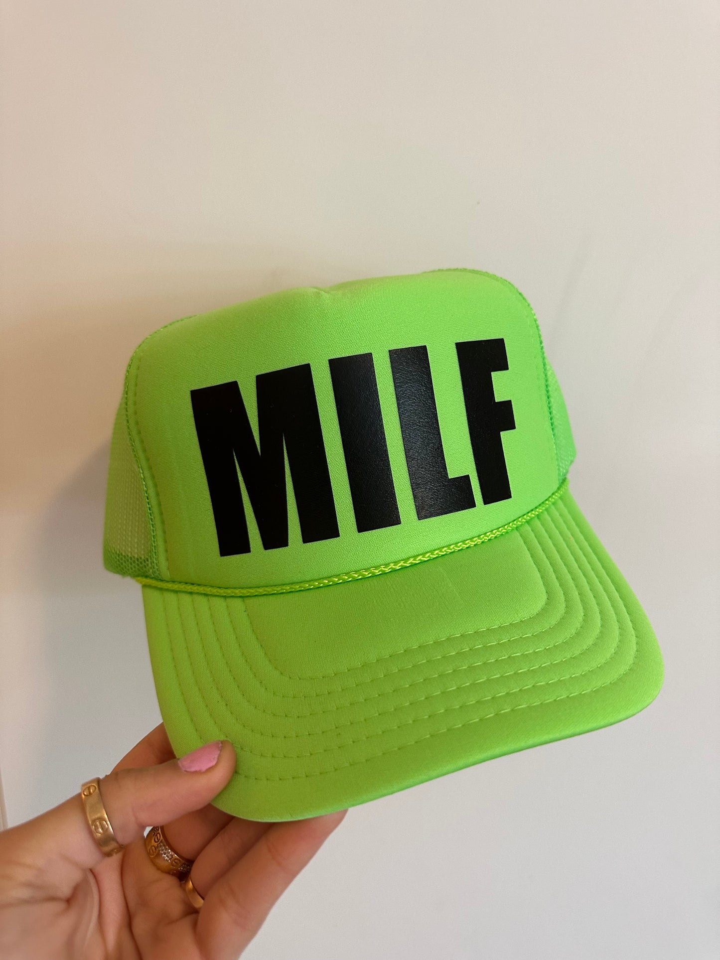 MILF Neon Green Trucker Hat