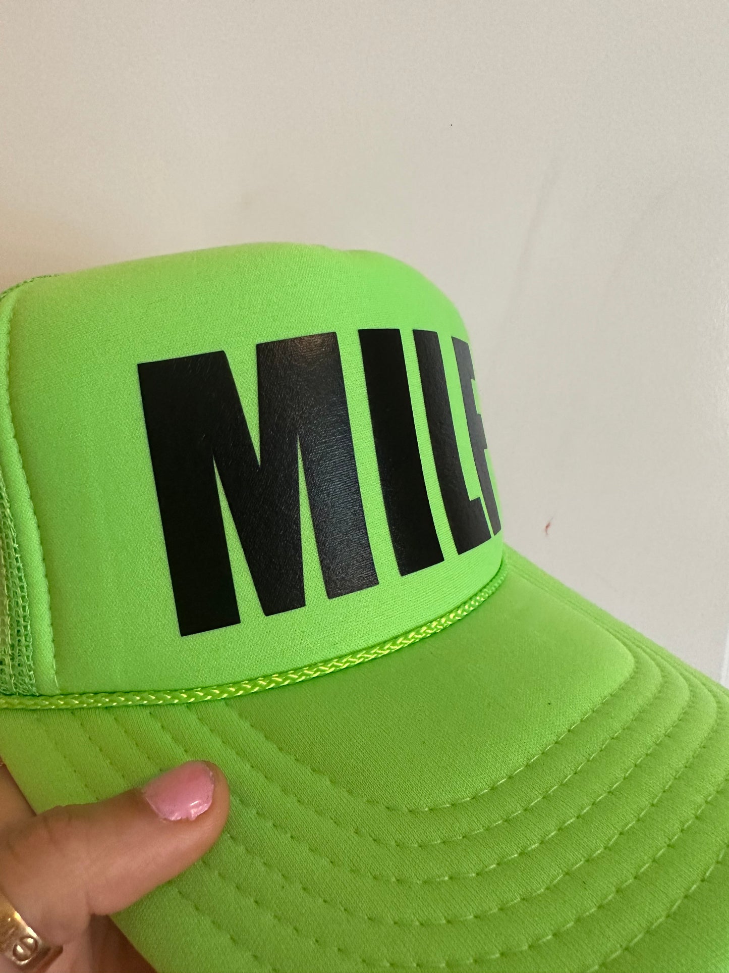 MILF Neon Green Trucker Hat