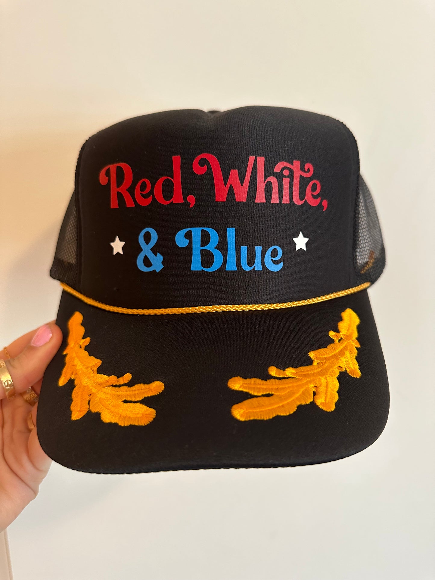 4th of July Black W/Gold Leaves