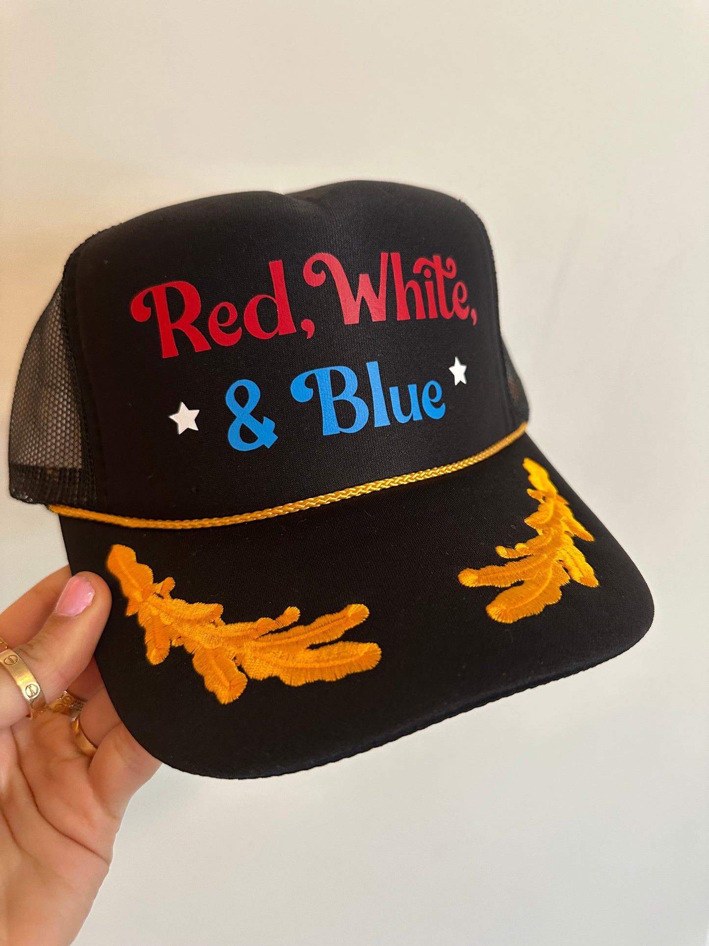 4th of July Black W/Gold Leaves