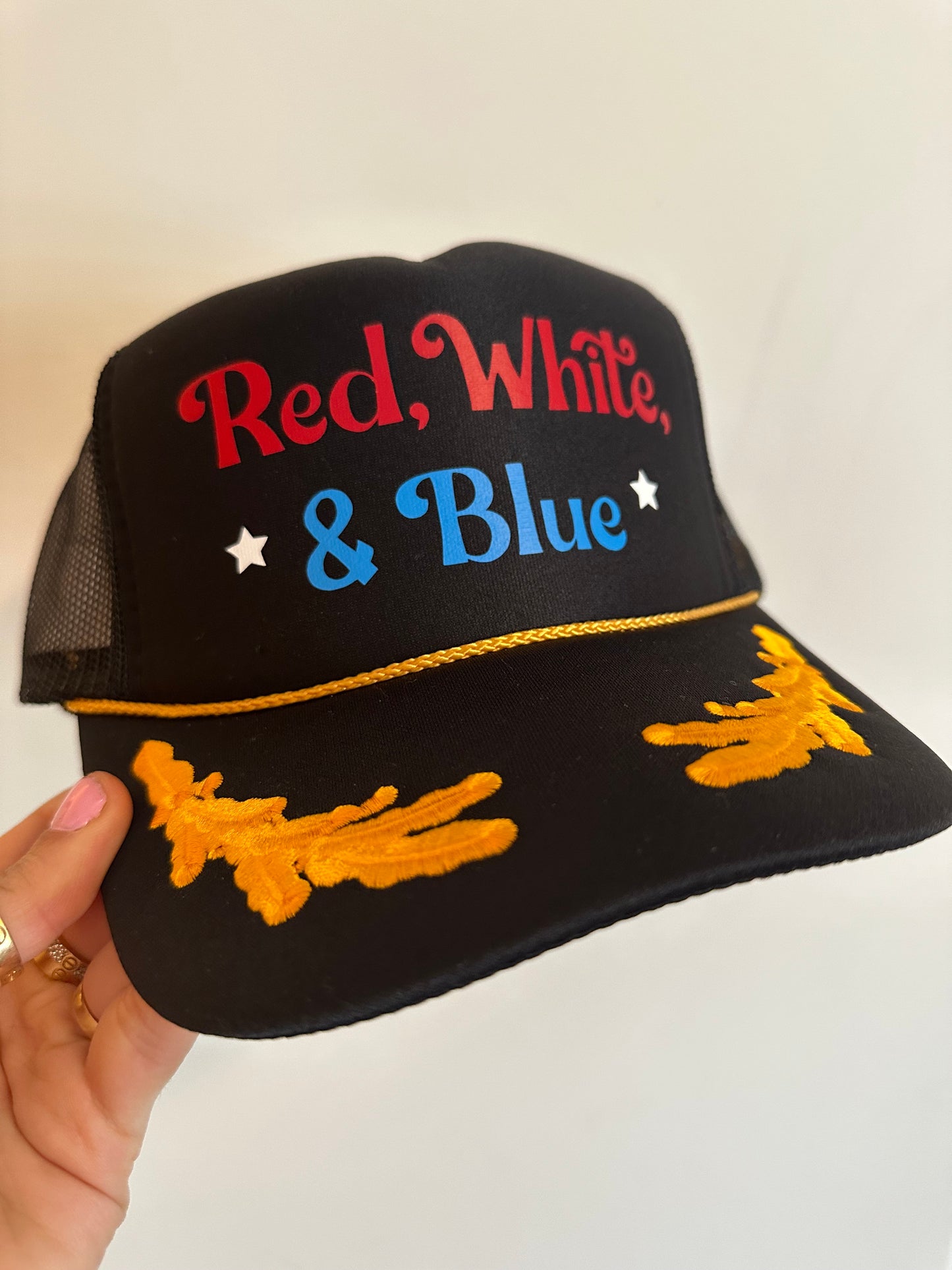 4th of July Black W/Gold Leaves