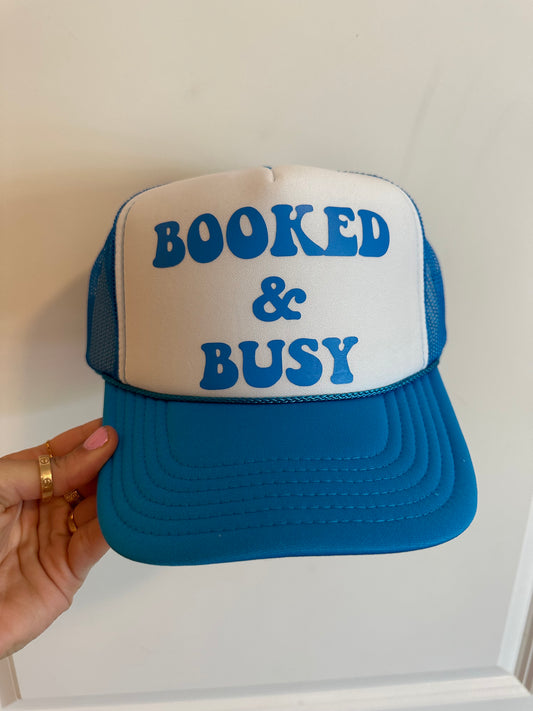 Booked & Busy Blue Trucker Hat