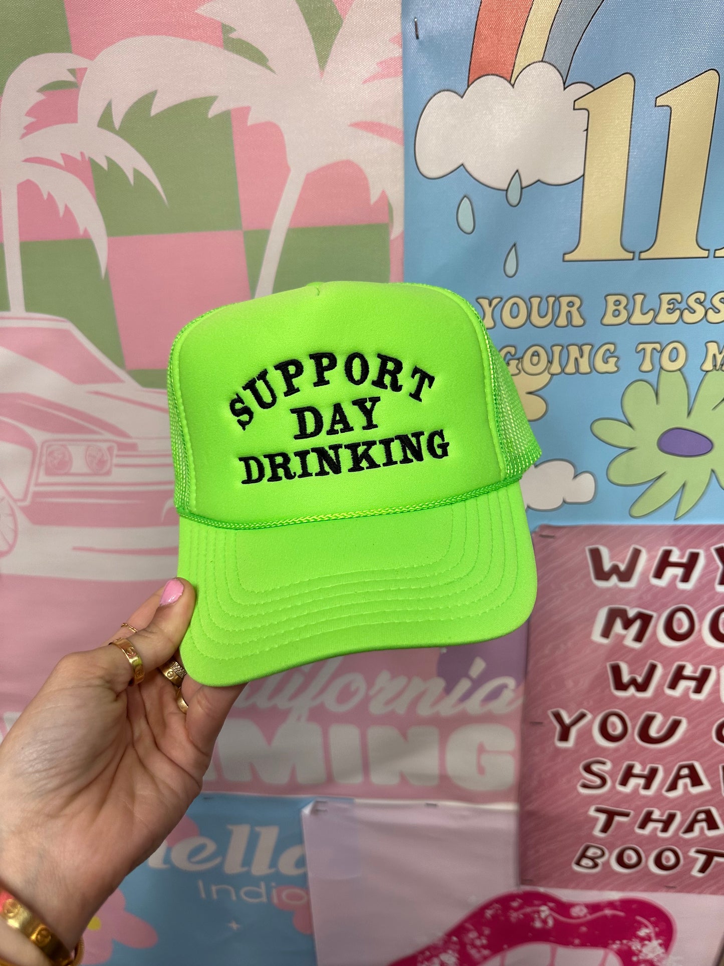 Support Day Drinking Neon Green