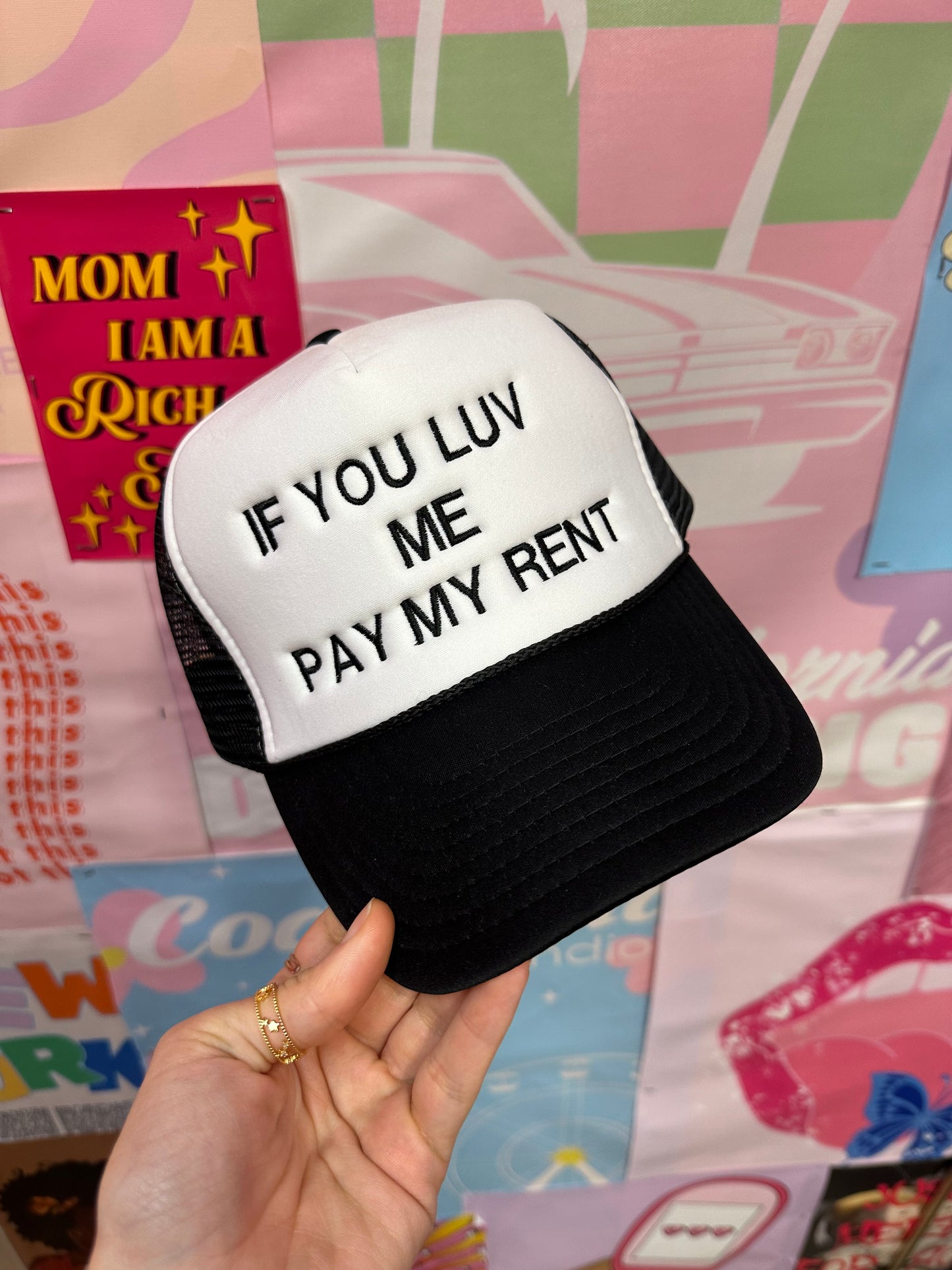 If You Luv Me Pay My Rent Trucker Hat