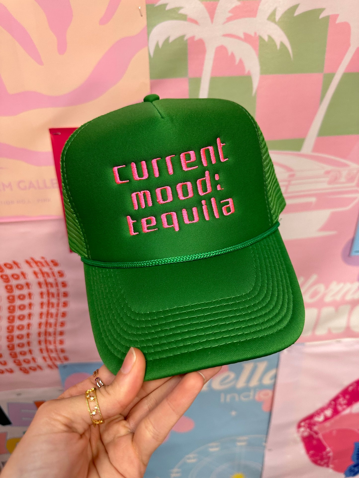 Current Mood: Tequila Green Trucker Hat