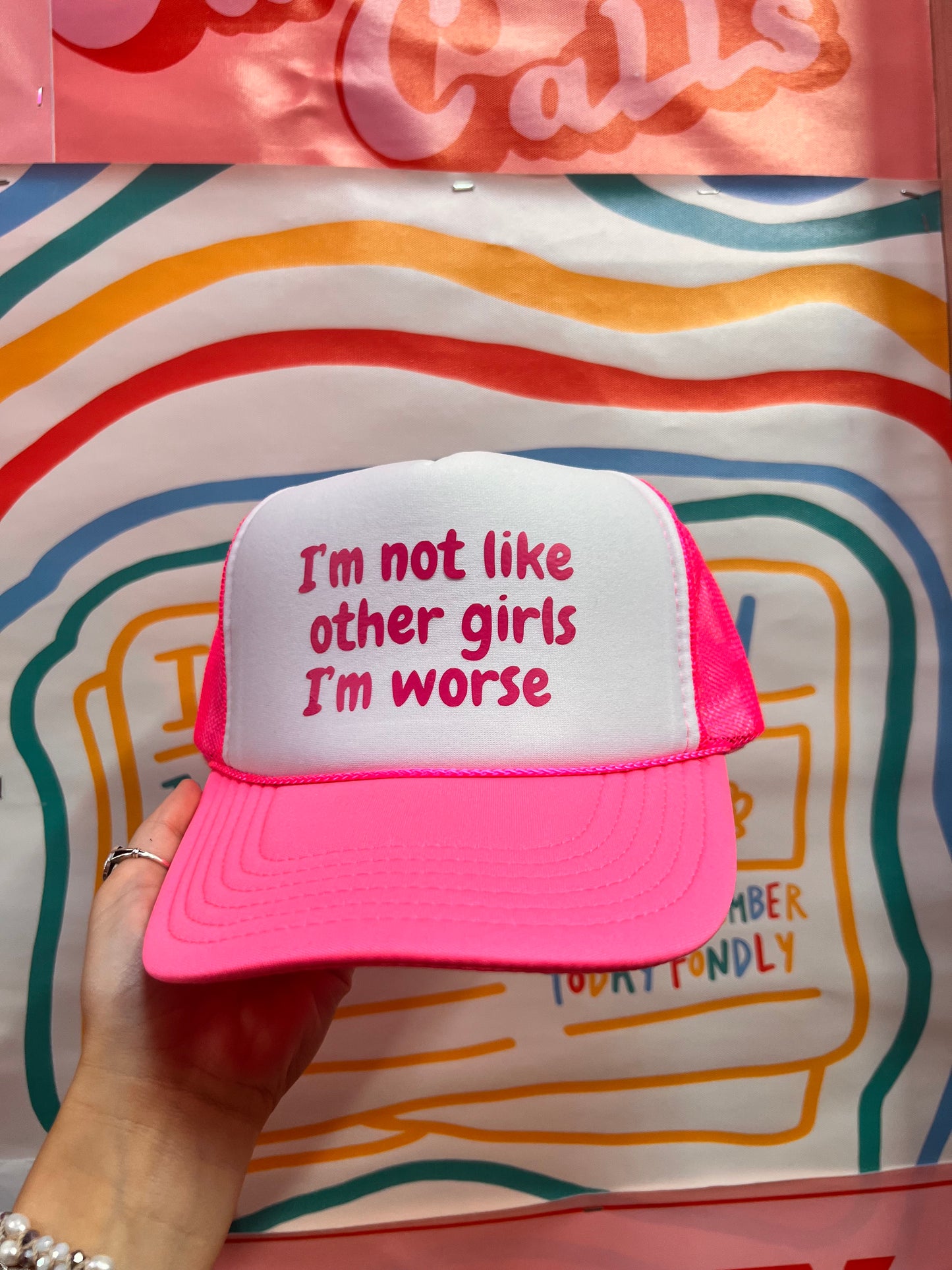 I'm Not Like Other Girls..Hot Pink Trucker Hat