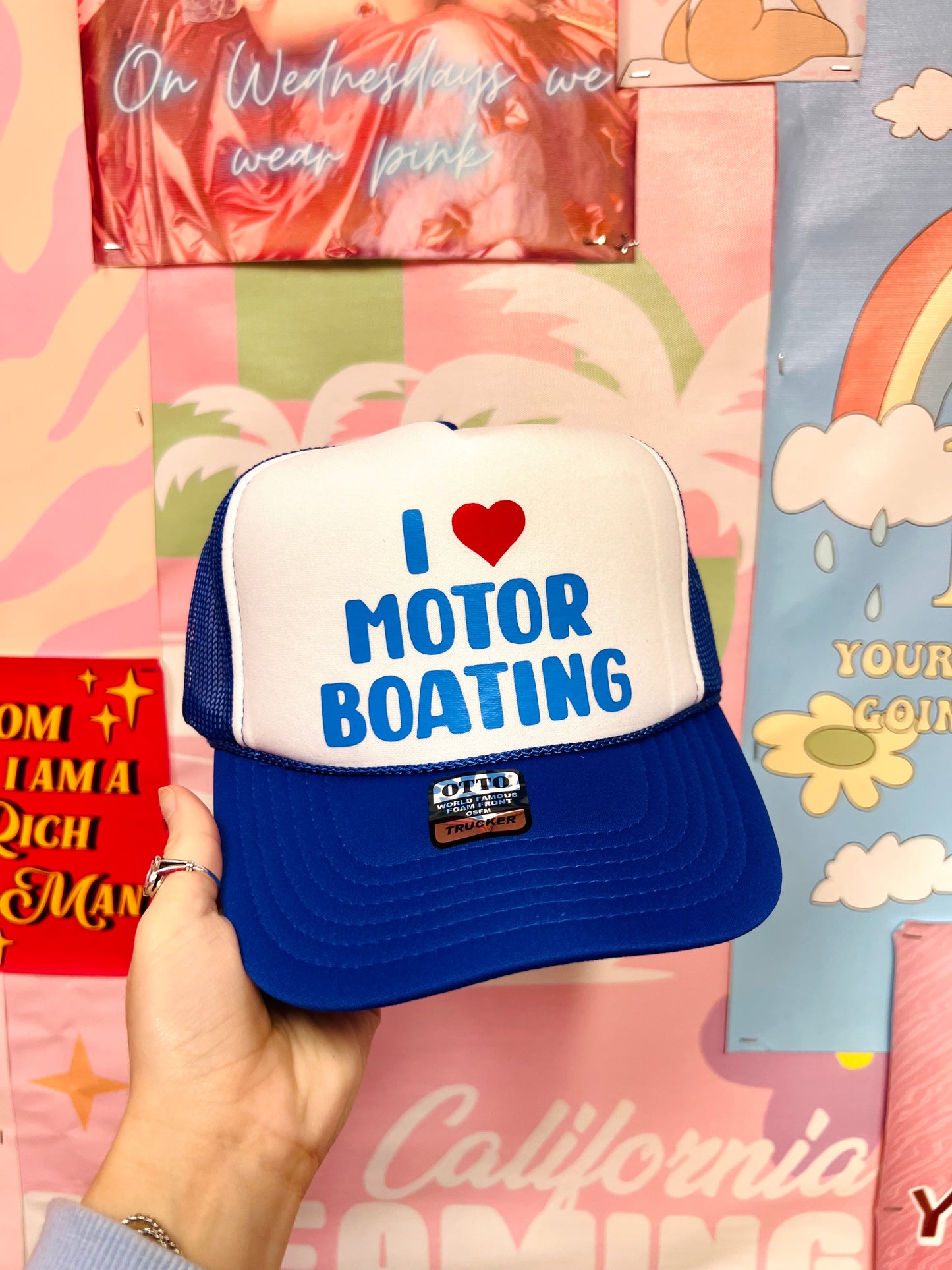 I Love Motor Boating - Vinyl Trucker Hat