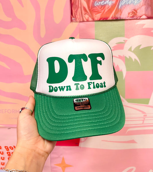 DTF Down To Float - Green Vinyl Trucker Hat