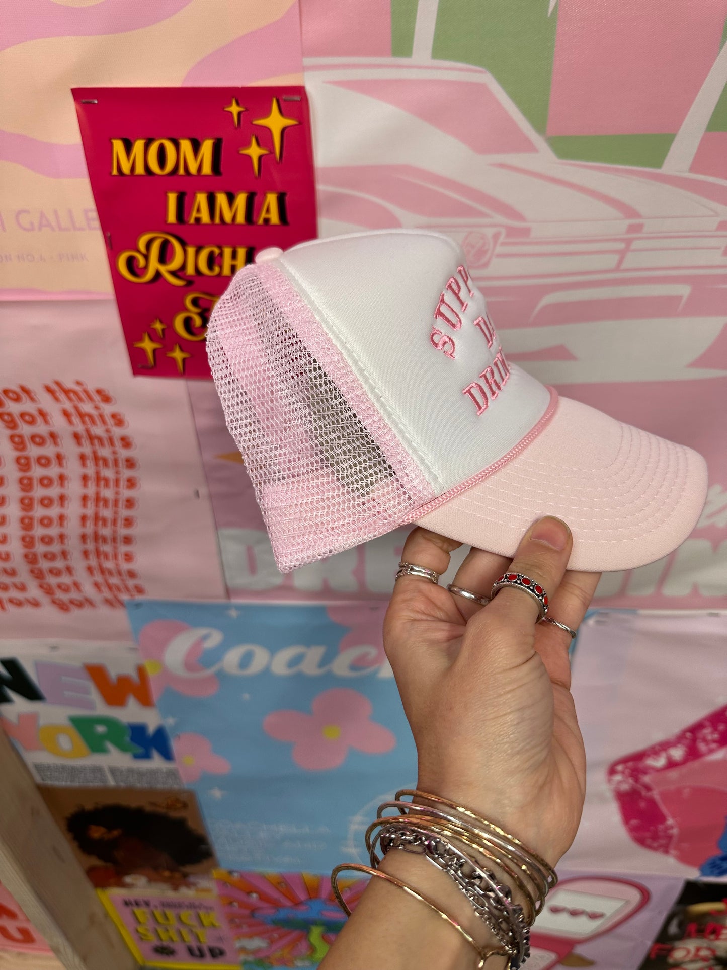 Support Day Drinking  Pink Trucker Hat