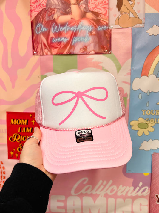 Pink Simple Bow - Vinyl Trucker Hat