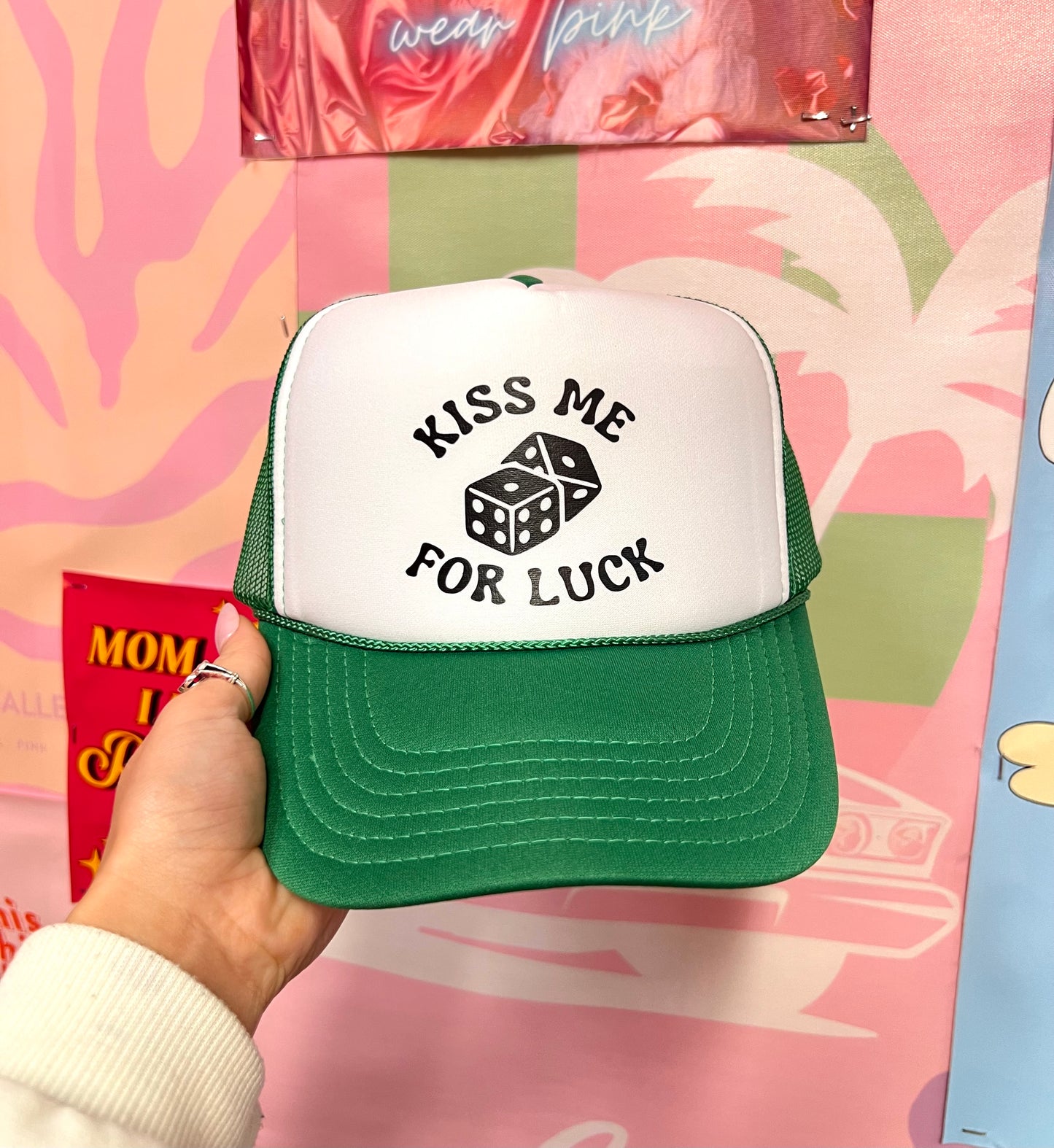 Kiss Me For Luck - Vinyl Trucker Hat