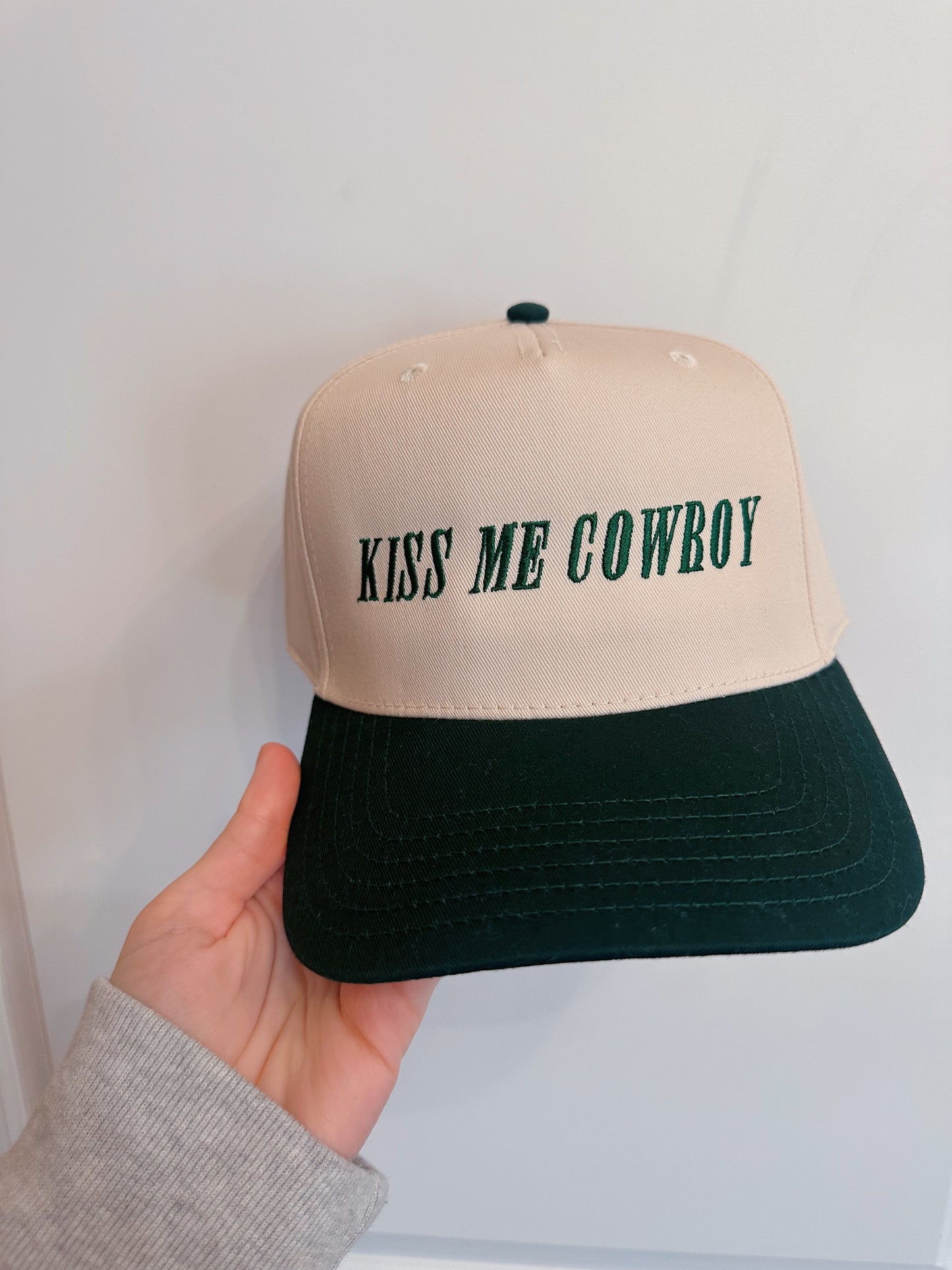 Kiss Me Cowboy Embroidery Hat