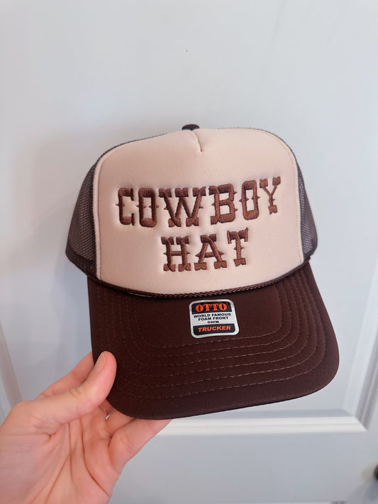 Cowboy Hat: Brown/Tan Trucker Hat
