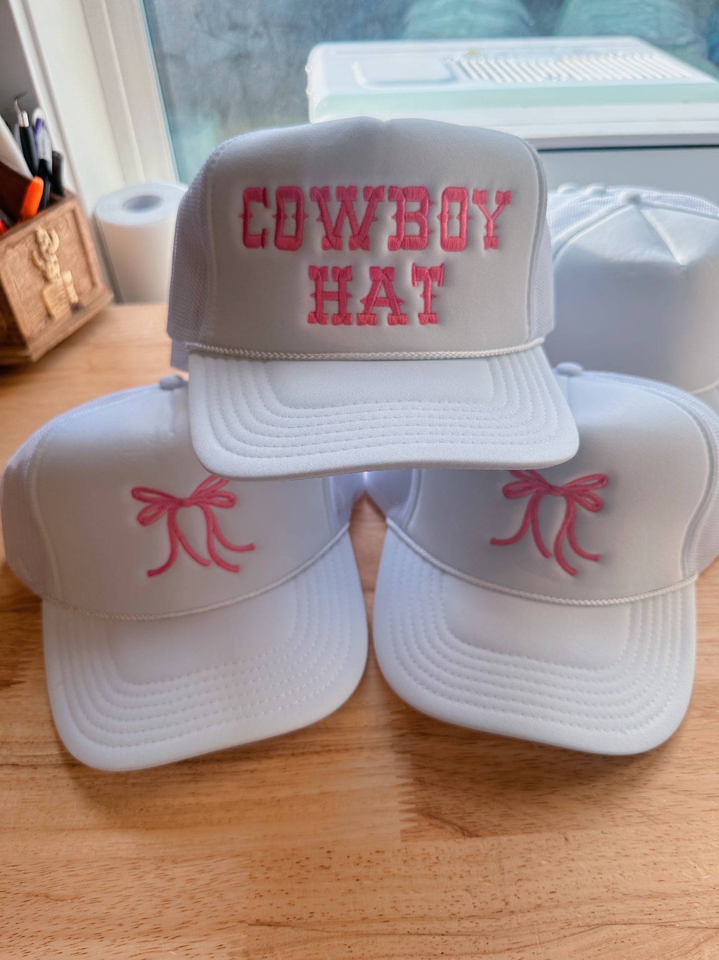 White Cowboy Trucker Hat