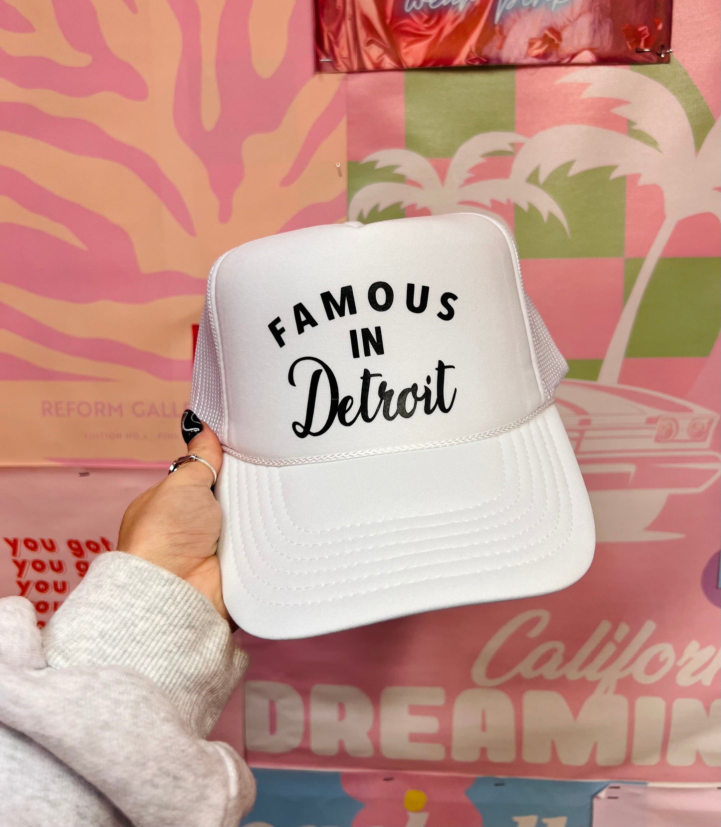 Famous in Detroit - Vinyl Trucker Hat (Change it to your city!)