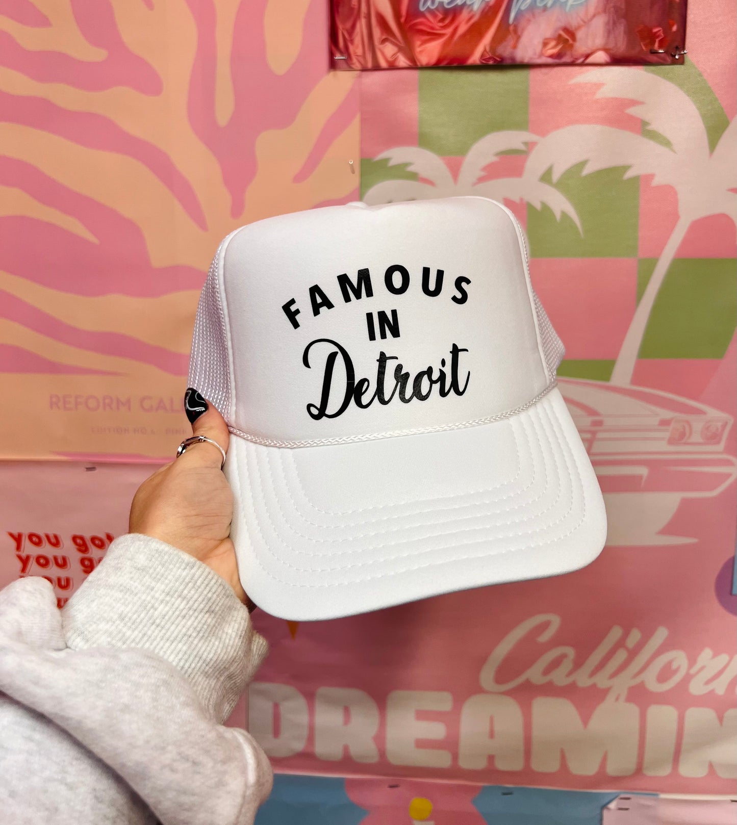 Famous in Detroit - Vinyl Trucker Hat (Change it to your city!)